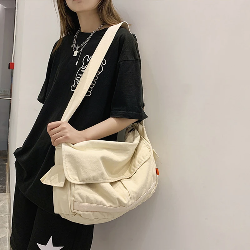 

Cotton Casual Canvas Big Capacity Shoulder Bag Vintage Canvas Messenger Bag for Men Women Crossbody Bag Satchel Shoulder Bag