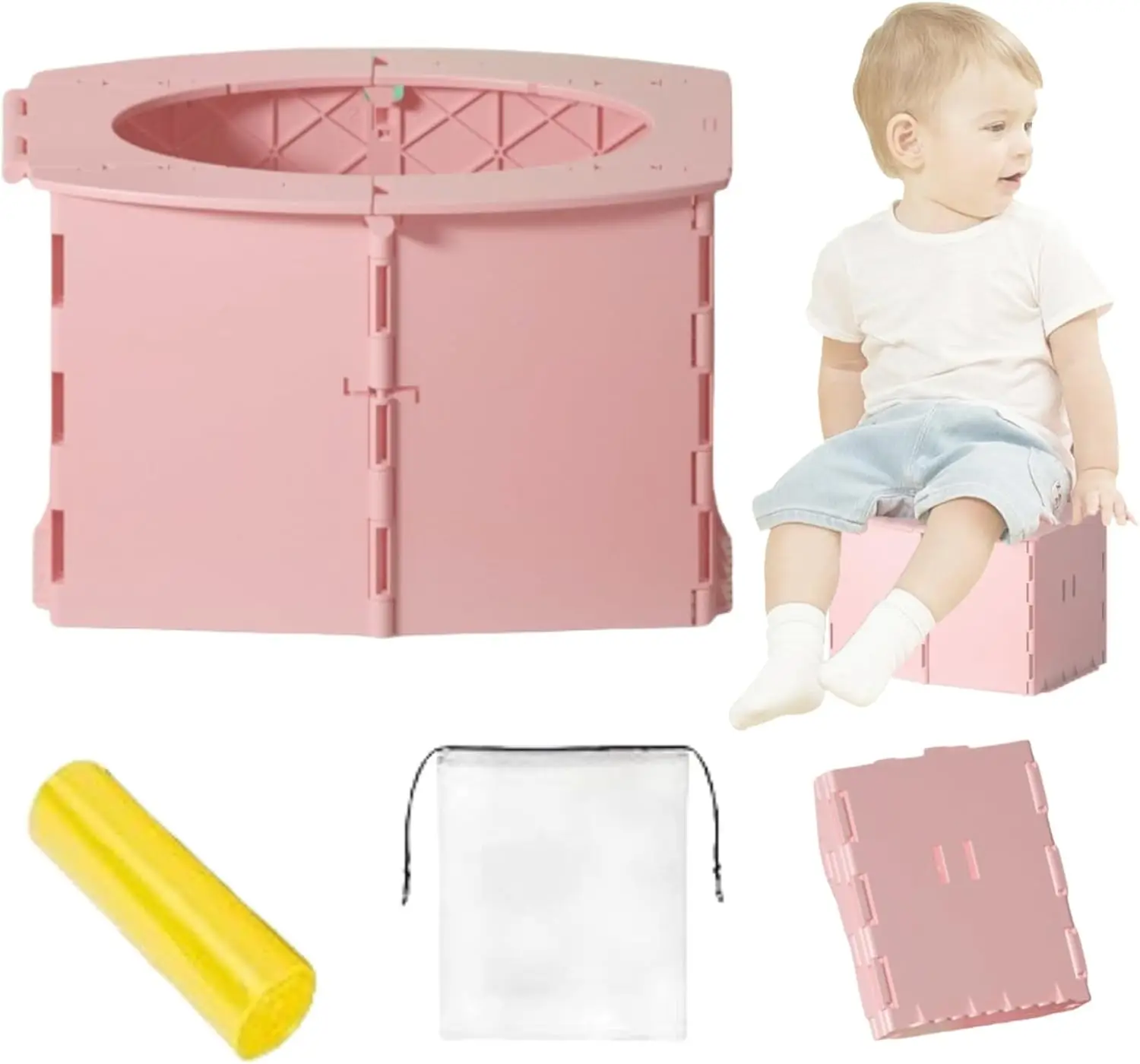 Portable Folding Toilet Commode Camping RV Travel Hiking Camp Restroom Long-distance Travel Outdoor Supplies Mini Latrine