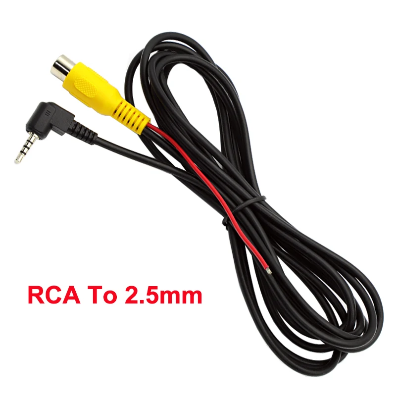 

1-5pcs RCA Video Cable Adapter RCA Female to 2.5mm Plug AV Converter Cable with Lead For Car DVR Dashcam Reverse Parking Camera