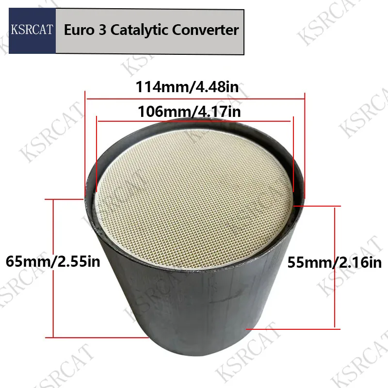 

Universal Car Catalytic Converter 114x65MM Ceramic 400 Catalyst Cell Europe 3 Standard for gasoline car
