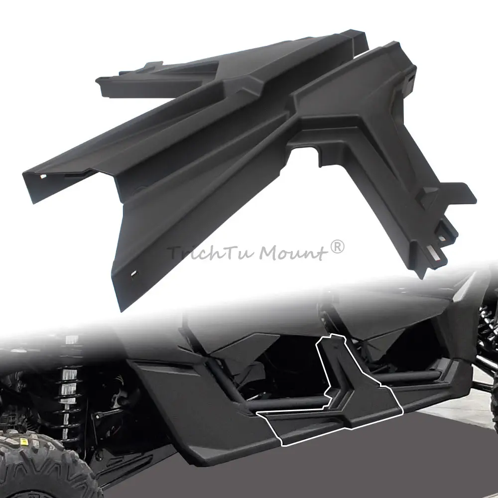 2Pcs UTV Front Door Lateral Panels Rock Sliders Side Cover For Can-Am Maverick X3 Max 4 Seaters Models 2017-2023 Matte Black