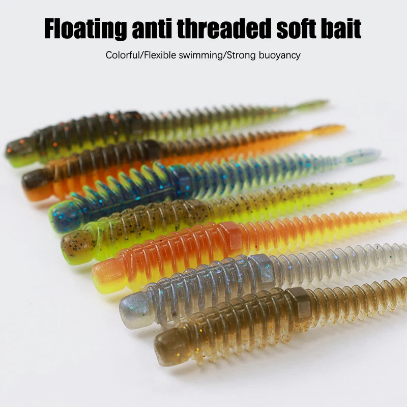 10pcs TPE Soft Lure Floating Lure Trout Lure Wobblers 75mm 1.8/2.6g Swimbait Light Rock Fishing UL Artificial Bait