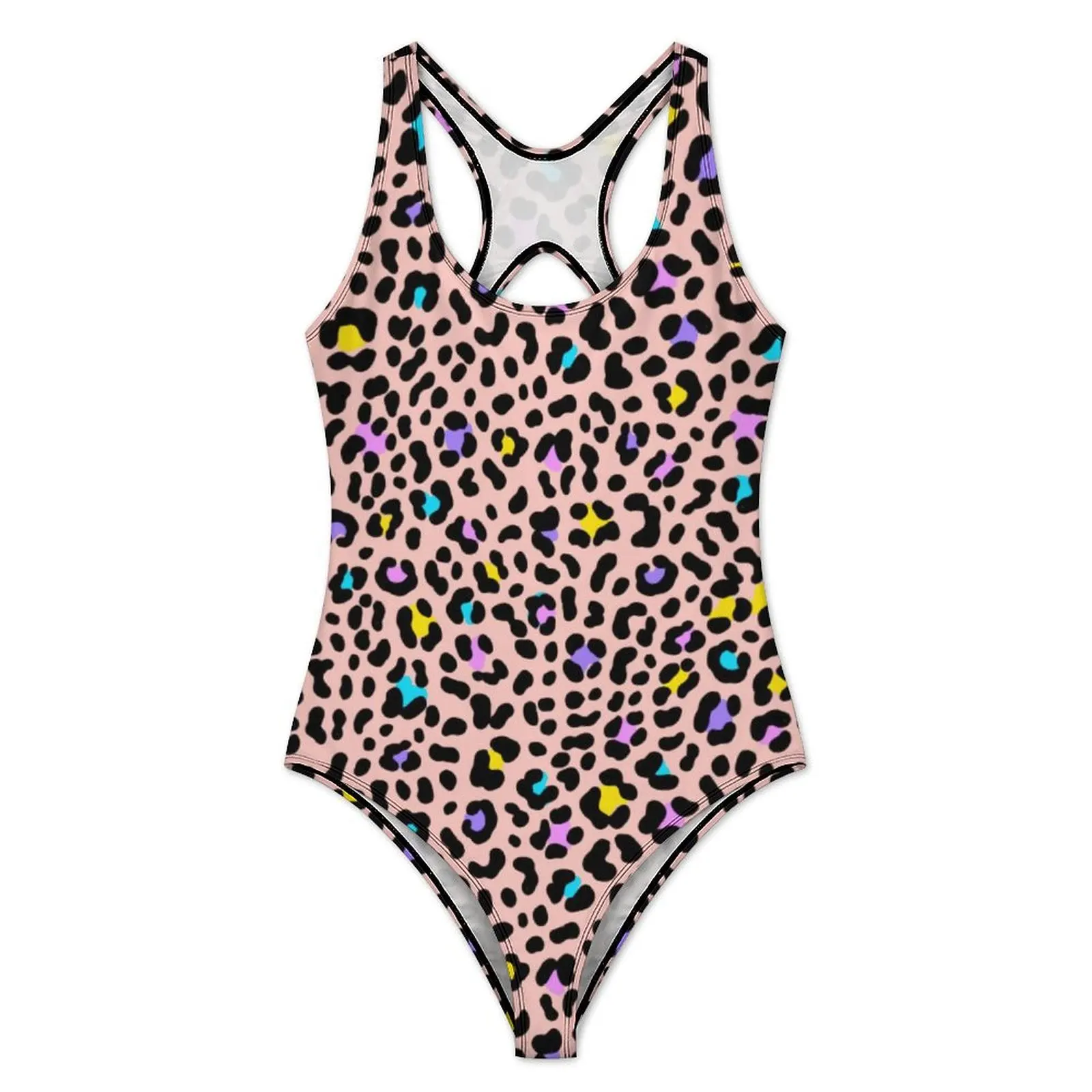 Animal Swimsuit Pink Leopard Spots Swimwear One Piece Holiday Bodysuit Backless Bathing Suit Female Push Up Sexy Beach Outfits