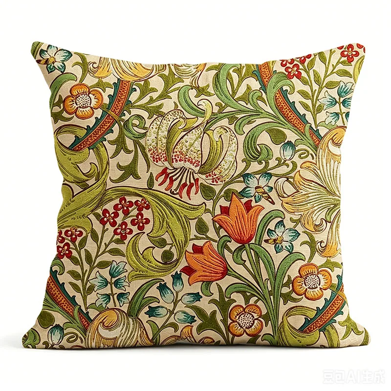 Vintage Botanical Floral Throw Pillow Cover Cushion Case for Sofa Couch Bedroom Living Room Home Decor