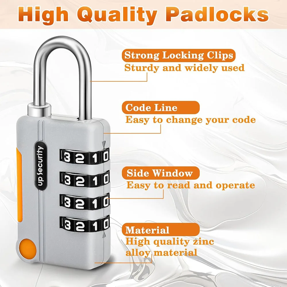 4 Digit TSA Combination Lock Anti-Theft Customs Password Suitcase Lock for Travel Luggage Cabinet Security Padlock