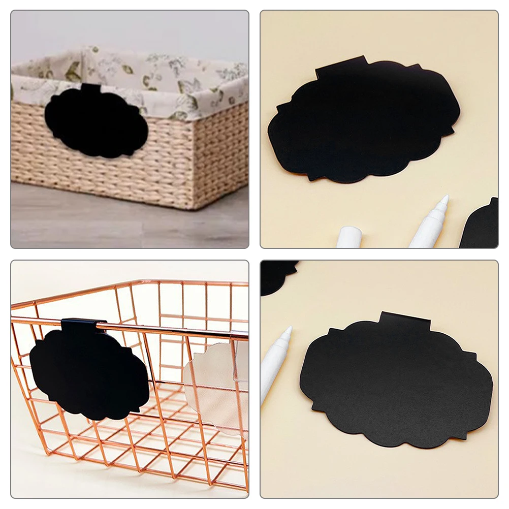 5 pz Prezzo Tabellone Clip per Cestini Nero 12th Modello Forma Creativa Cancellabile Riutilizzabile Mini Lavagna Etichette Contenitori