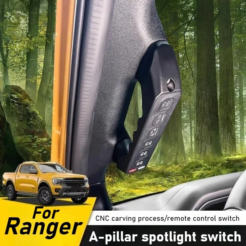 

For Ford Ranger Car A-pillar Handle Switch Led Spotlight 6-way Integrated Remote Control Switch Panel One-click Flash Accessory