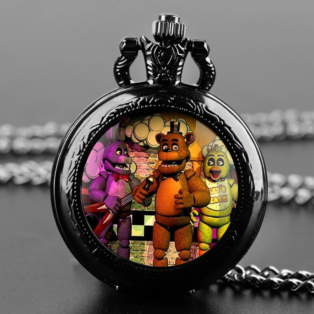 Thriller Adventure Game Reloj de bolsillo con cúpula de cristal con collar de cadena Relojes con colgante de cuarzo vintage Regalo para hombres y mujeres