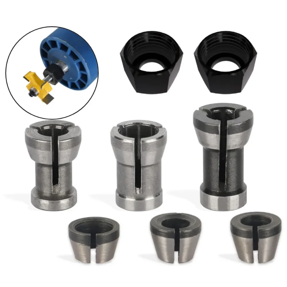 6mm 1/4&8 Shank Shaft Sleeve Router Bit Woodworking Milling Cutter For Wood Bit Face Mill Carbide Cutter End Mill