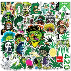 10/30/50pcs Cool Smoking Weed Leaves Cartoon Stickers Funny Characters Graffiti Decals Phone Laptop Suitcase Sticker Decorations