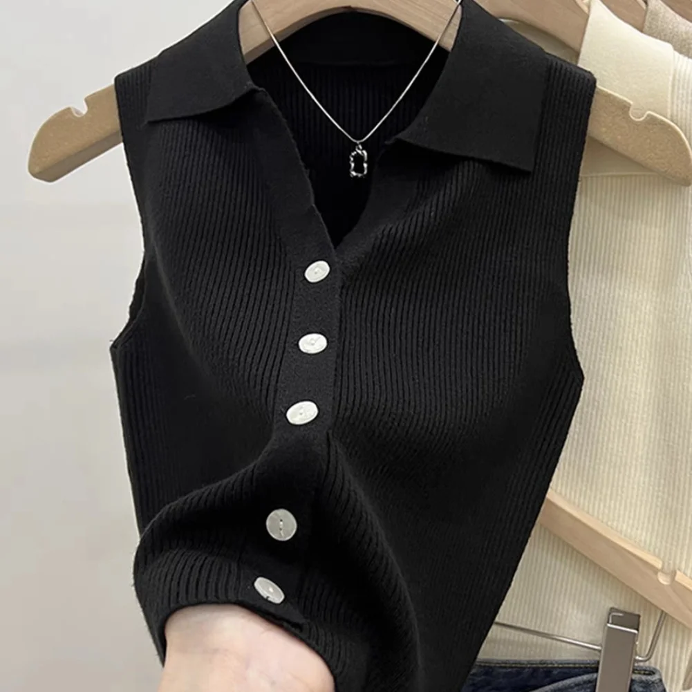 Sleeveless Tank for top For Women for versatile Women for top Knitted Tank for top Regular Clothing Length Slight Stretch