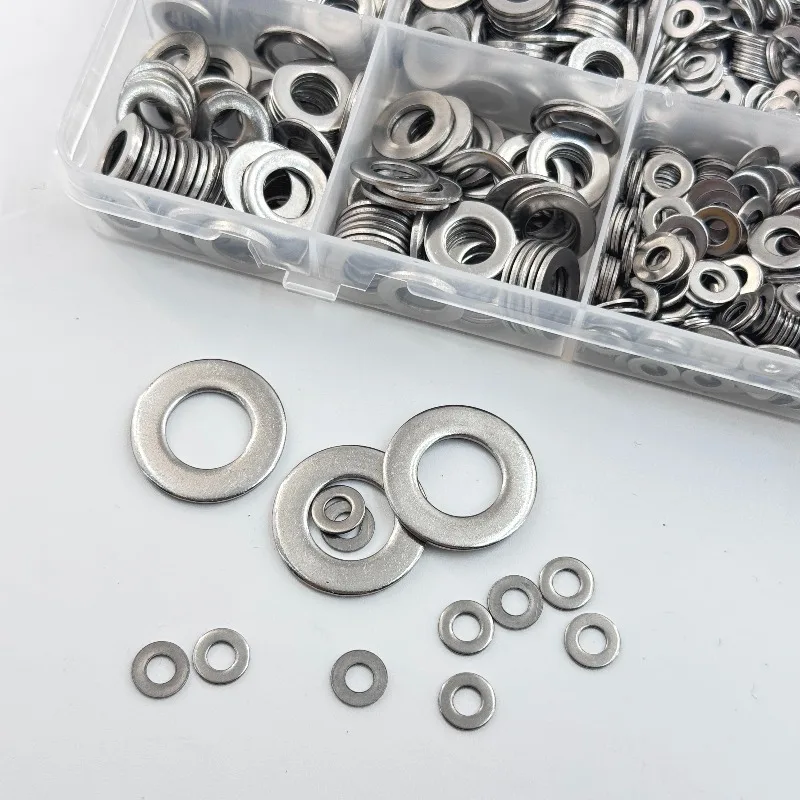 900pcs Boxed Flat Washer Set M2-M12 O-Type Flat Washers