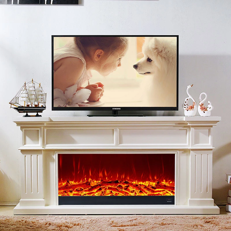 European fireplace decorative cabinet American garden villa simulation fire solid wood heating furnace core