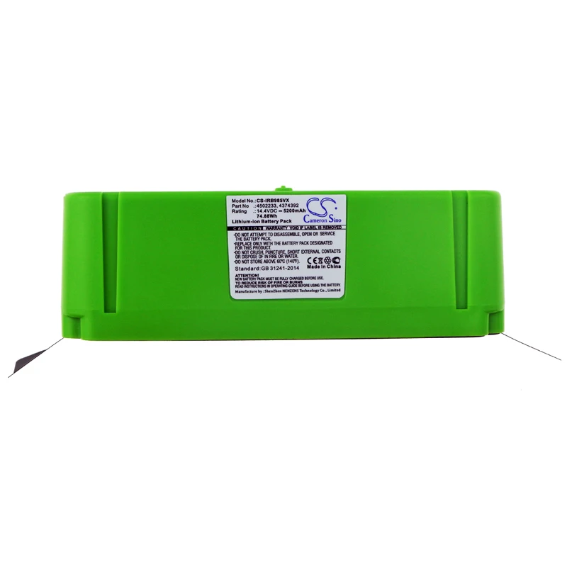 

Li-ion Vacuum Battery for iRobot, 14.4V, 5200mAh, Compatible Models: Roomba 614, Roomba 615