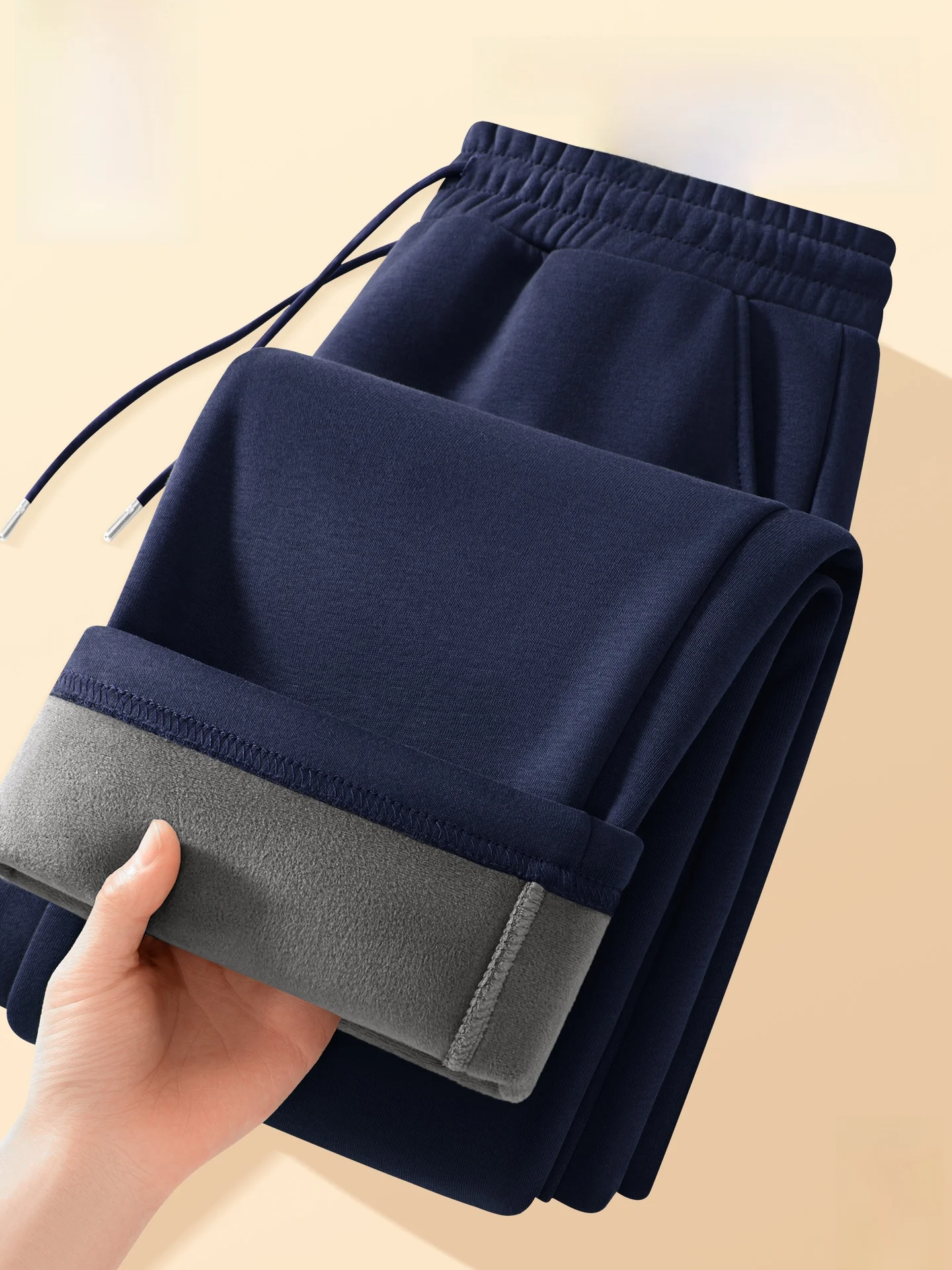 

Thiened Sports Casual Pants for Men in Royal Blue Straight Leg Sweatpants Spring New Sle Youthful Vitali Sle