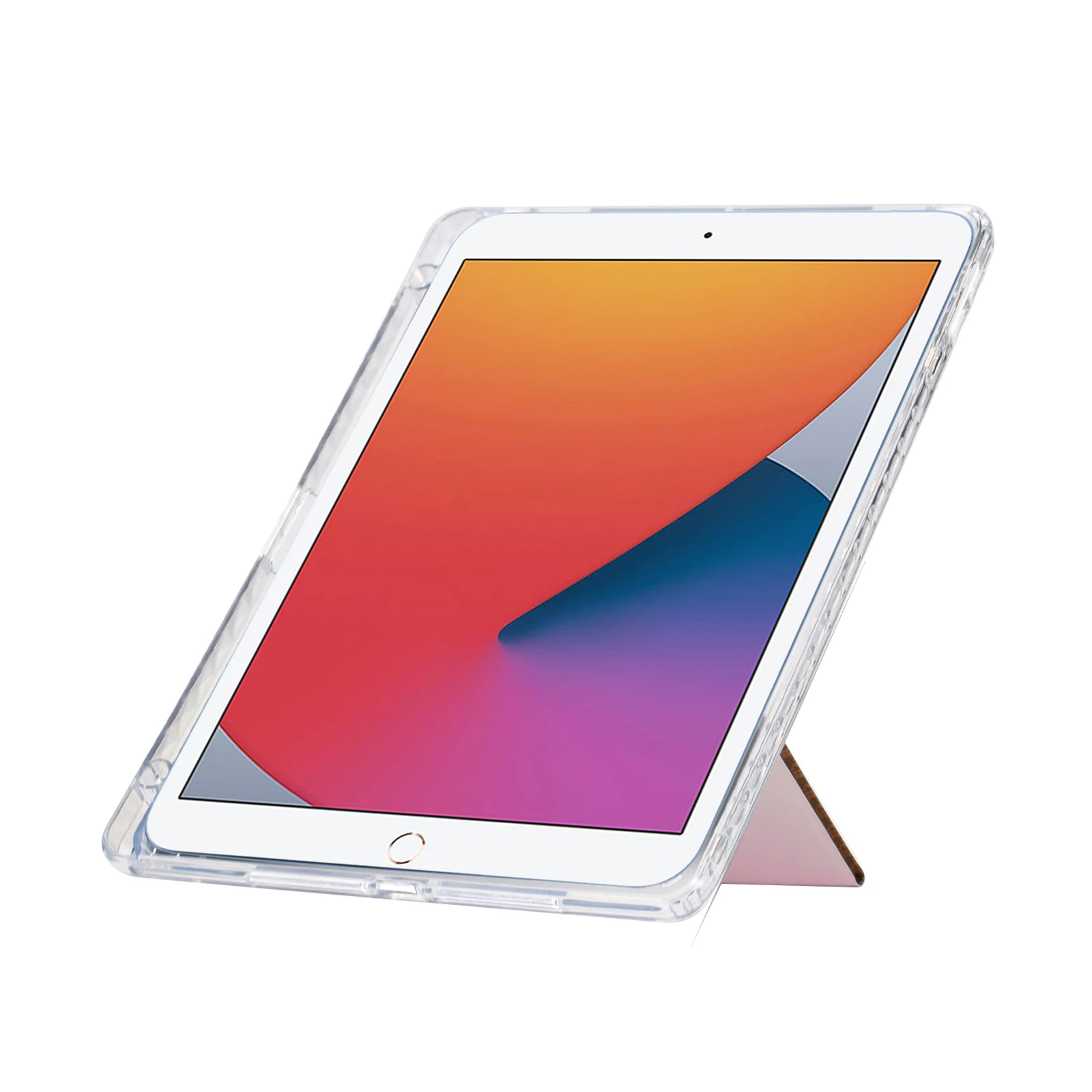 Tablet Case For iPad 10.2 (2020)  /  (2019)  /  Air 10.5 inch (2019) Y-Fold Stand Glitter Leather TPU Acrylic Clear Cover - Rose