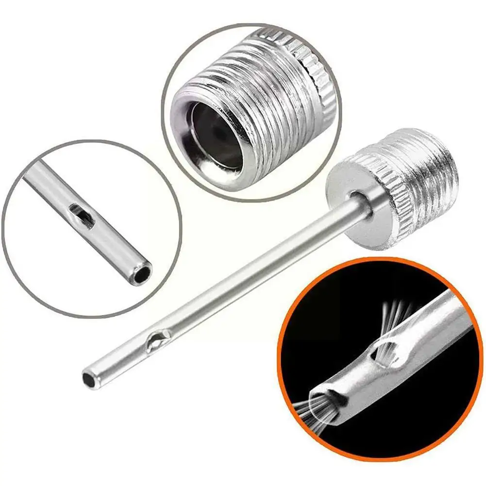 Sport Ball Inflating Pump Needle For Football Basketball Soccer Inflatable Adaptor Steel Pump Pin Ball Needle Y0V2