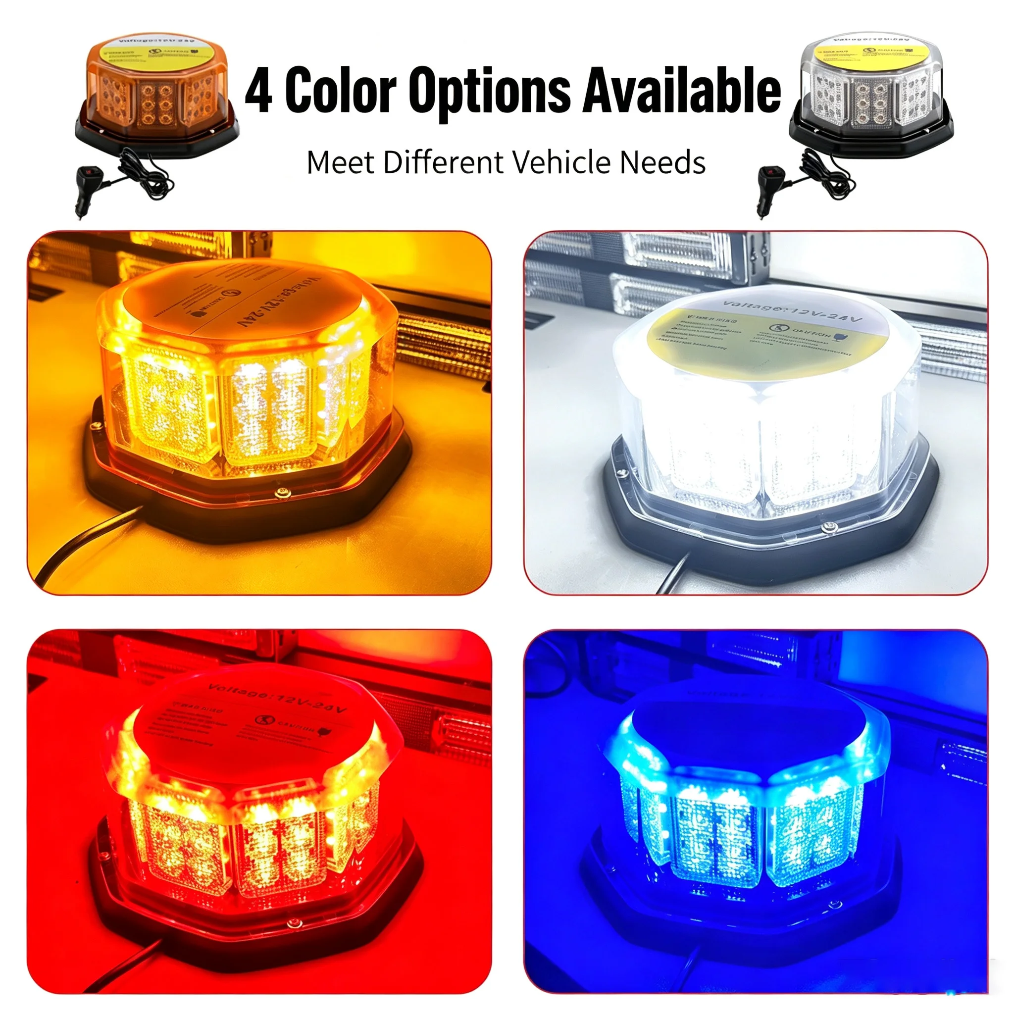 New Flashing LED Emergency Light Power Waterproof Magnetic Induction Auto Strobe Flashing Warning Light Help Flash Safety Truck