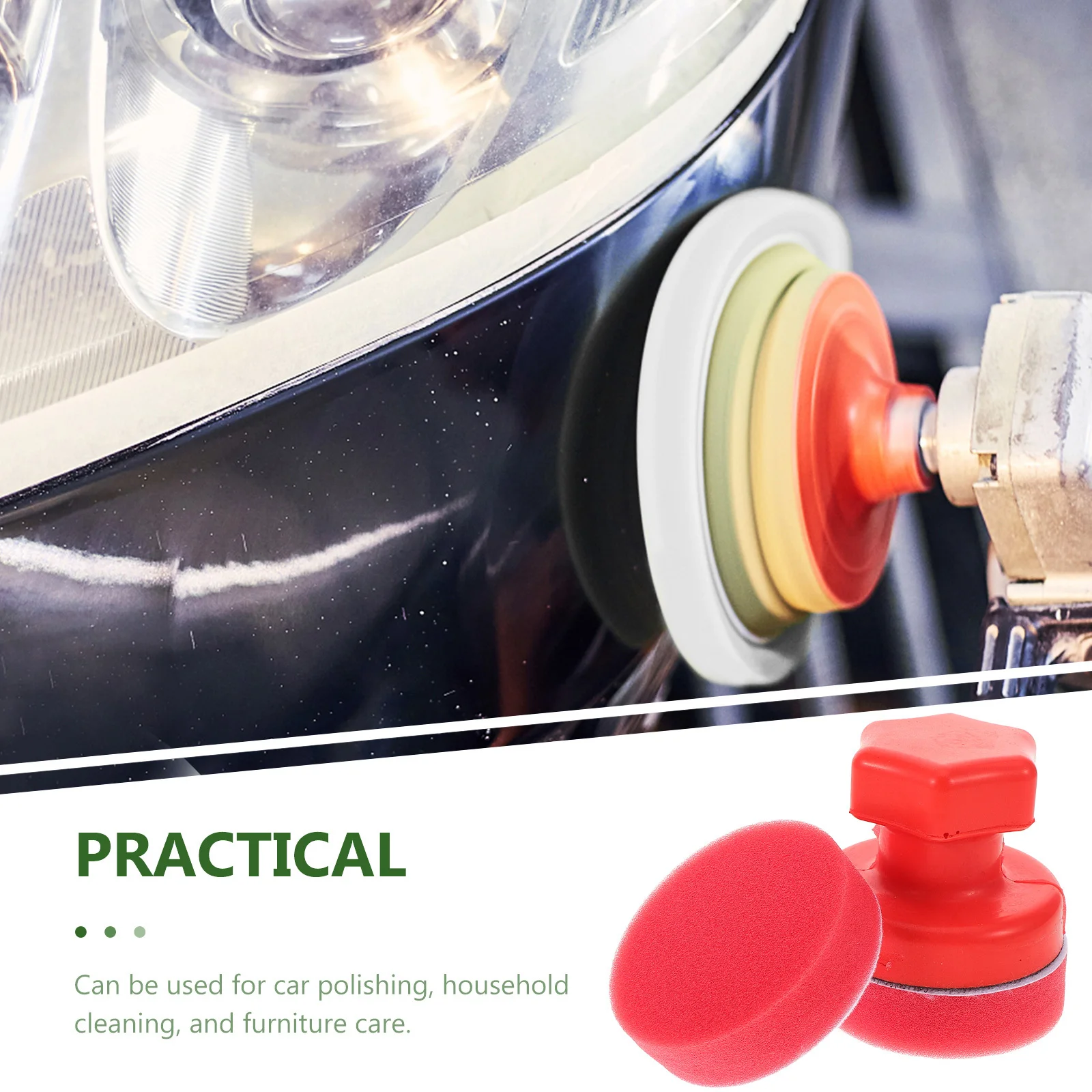 

1 Set Handheld Polishing Sponge Kit Ergonomic Octagonal Grip For Car Boat Household Foam Applicator Pad Wax Removal Buffing
