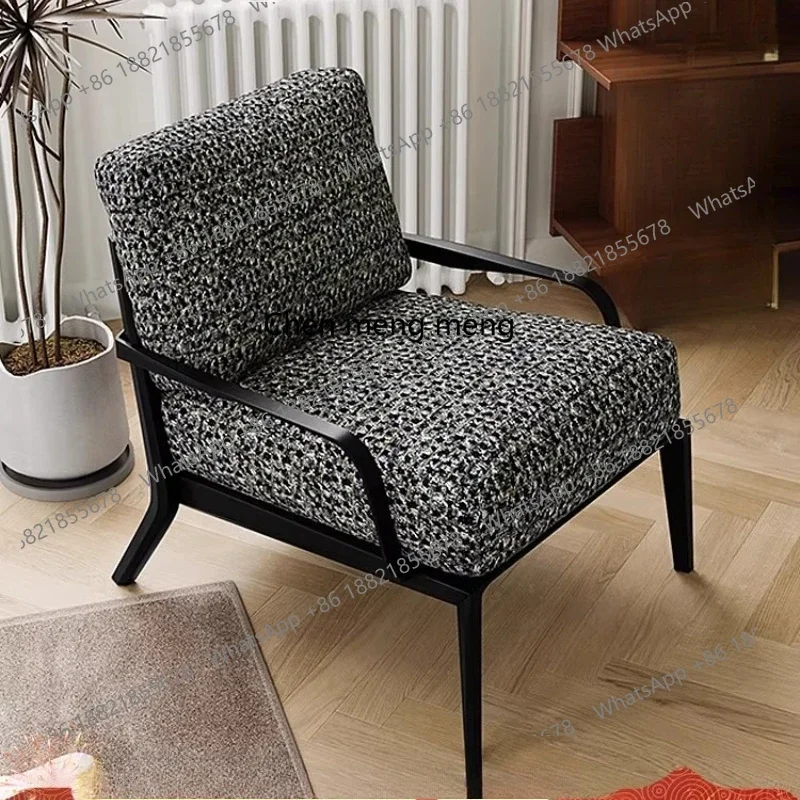 

Одноместный диван в итальянском стиле, подлокотник для гостиной, гостиничный номер, кресло для отдыха из грубой льняной ткани