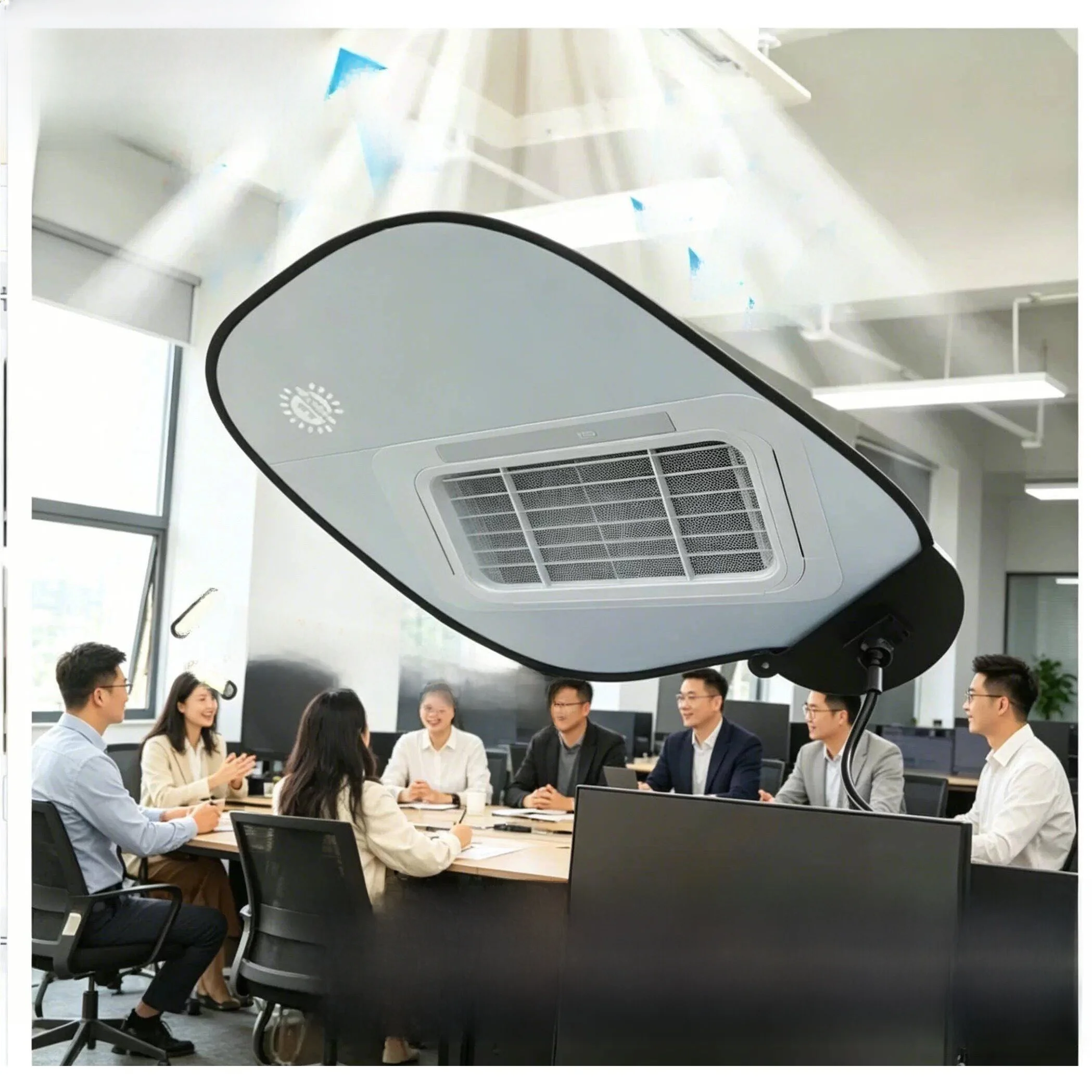 Home Office Air Conditioner Windshield  Partition Cold Air Barrier Windproof Breathable Polyester Fabric Screen Divider