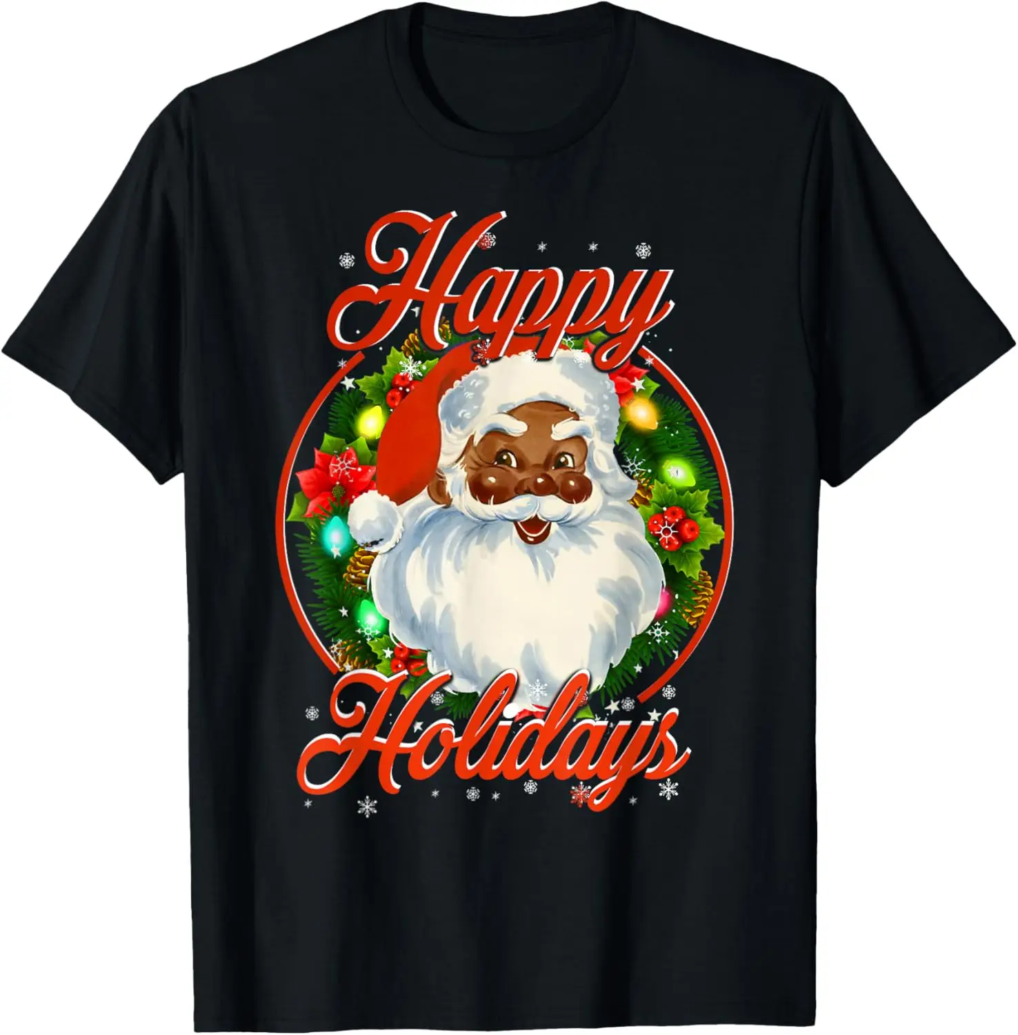

Black Happy Holidays African American Santa Claus T-Shirt