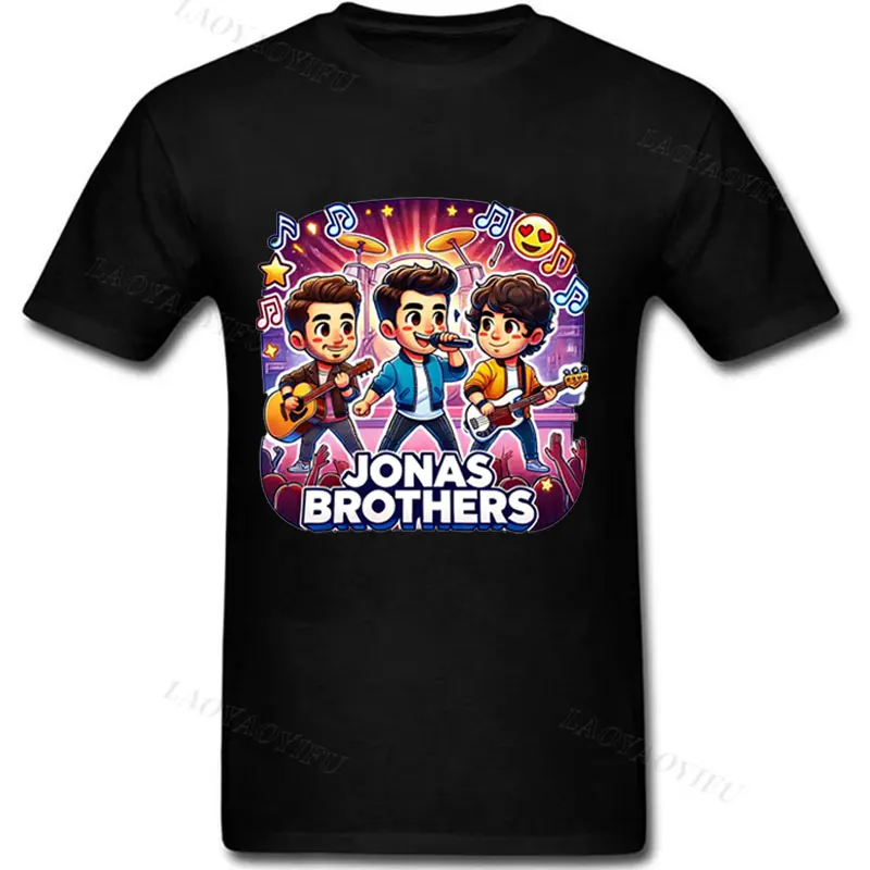 Playera Jonas Brothers Band T-Shirt Pure Cotton Short Sleeve Round Collar Graphic Shirts Popular FanGift Clothes Y2K Streewear