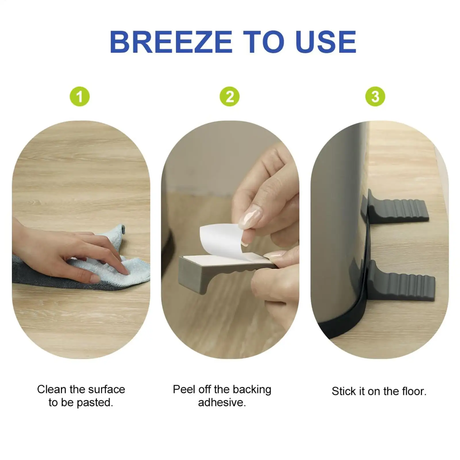 

Комплект из 4 противоскользящих наклеек для защиты стен от мусорных баков: предотвращают скольжение мусорных баков для офиса, дома, ванной комнаты, раковины, пола, углов