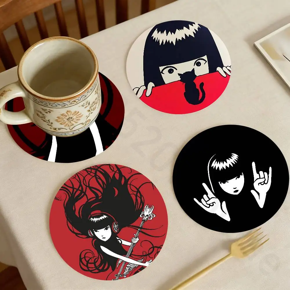 

E-Emily The S-Stranges Wooden Theme Desktop Heat Mats Home Decor Coffee Mug Coasters For Office Restaurant