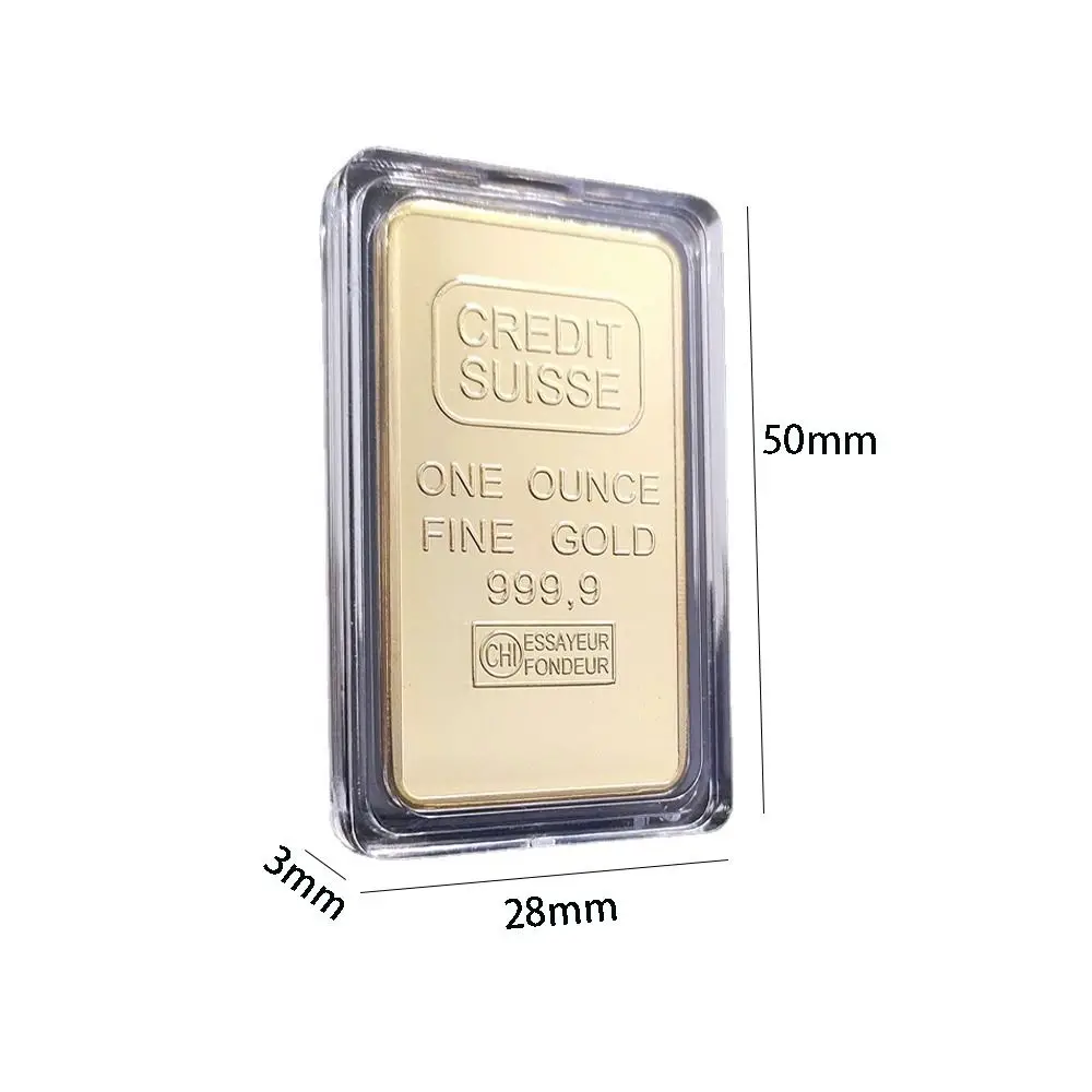 Fine Gold Gold Plated Bullion Bar Modern with Different Serial Swiss Bank Gold Bullion Bar Funny Replica Commemorative Coin