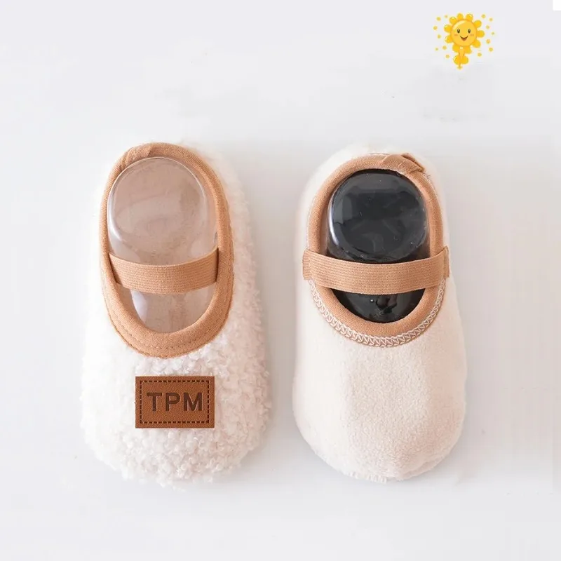 Herbst Winter Kinder Hausschuhe Kleinkind Plüsch Boden Socken Junge Mädchen Weiche Sohle Anti-slip Wanderschuhe Indoor Hause Kinder schuhe – Detail 6