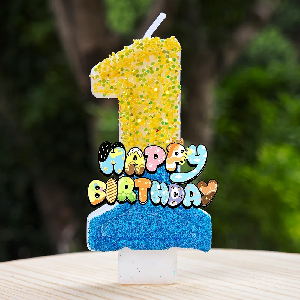 Bingoins & Blueies Puppy Character Cake Topper Candles Cute Animal Shape For Birthday Dessert Table Party Decor