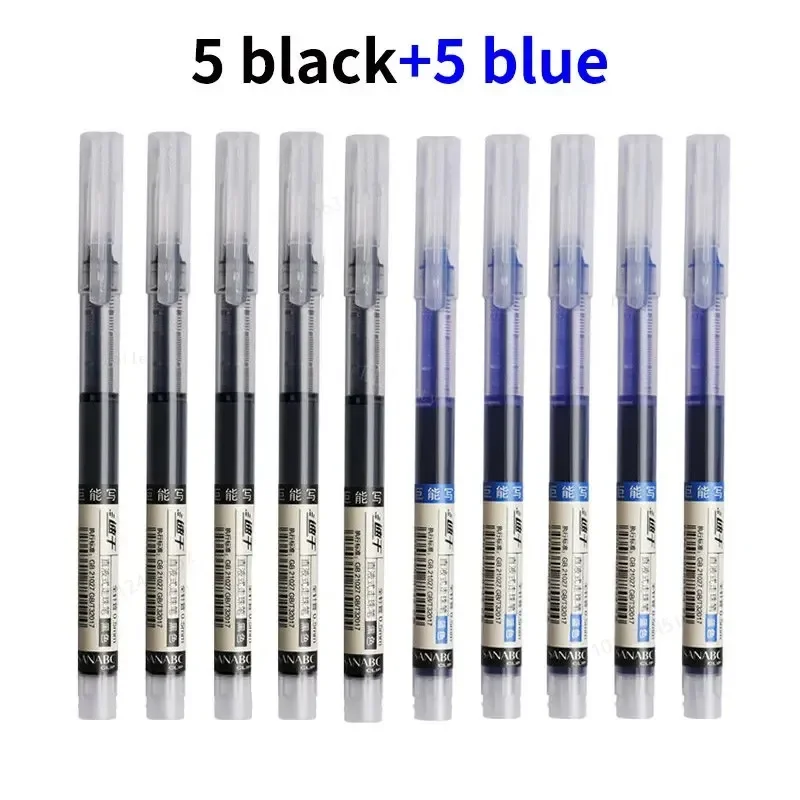 

10Pcs/set High Quality Needle Type Gel Pens Straight Liquid Ballpoint Pen Kawaii Stationery School Office Supplies Writing