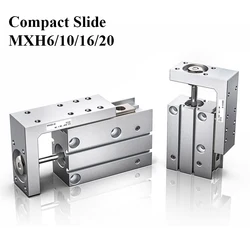 MXH Rail Cylinder MXH6 MXH10 MXH16 MXH20 Precision Pneumatic Air Linear Side Rail Guide Rod Cylinder