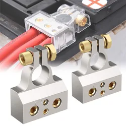 2Pcs Car Battery Terminal Connectors 0/2/4/8/10 Gauge Positive Negative Auto Car Marine Battery Terminal Connectors Shims