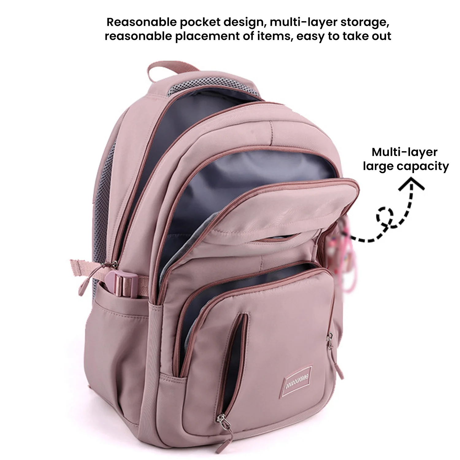 Backpack Adjustable Shoulder Strap School Bag Travel Backpack Multi Pockets Ultralight Daypack Large Capacity For School Work