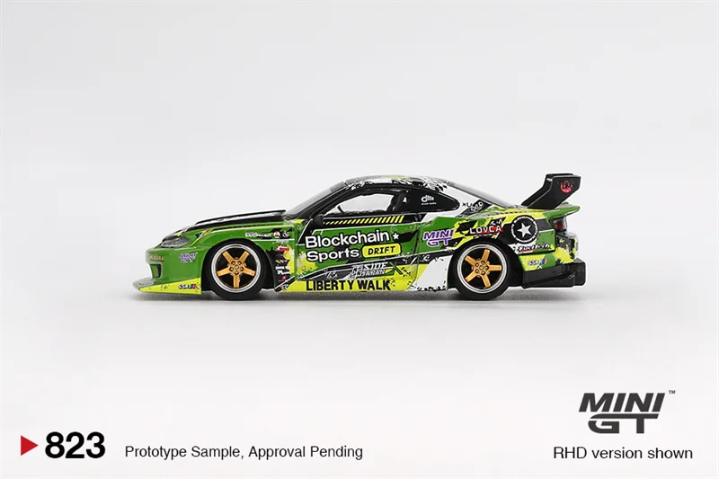 [البيع المسبق] MINI GT 1:64 LB-Super Silhouette S15 SILVIA # 555 V2 2024 فورمولا الانجراف اليابان 823 دييكاست نموذج سيارة