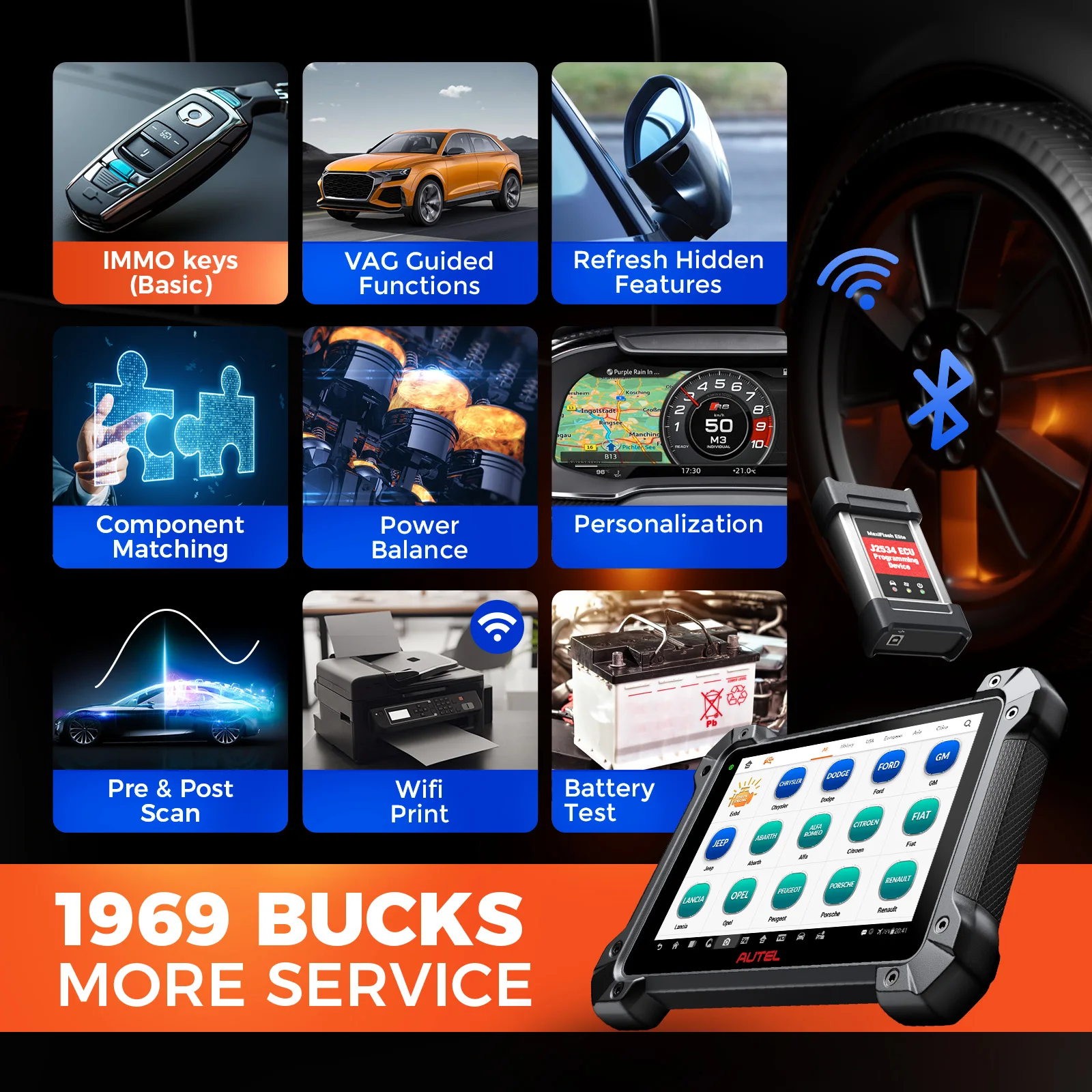 Autel MaxiCOM MK908 PRO II Automotive Diagnostic Tools J2534 ECU Programming Coding Upgraded Version of Autel MK908PRO