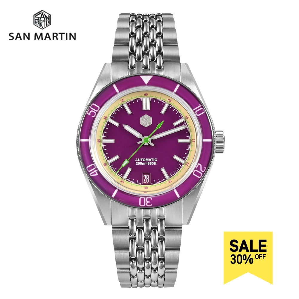 

San Martin 39.5mm Summer Dive Watch Fashion Fun Fruit Series Men Sports Watches NH35 Automatic Mechanical 20 ATM SN0116 Reloj