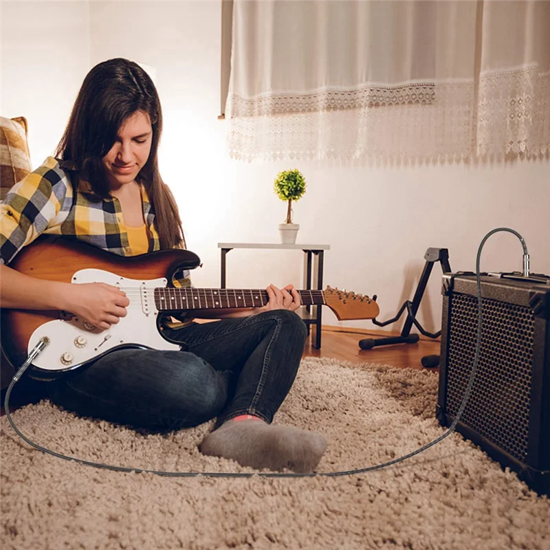 كابل صوت للميكروفون مطلي بالذهب 6.35 مم كابل تمديد كابل ميكروفون ستيريو