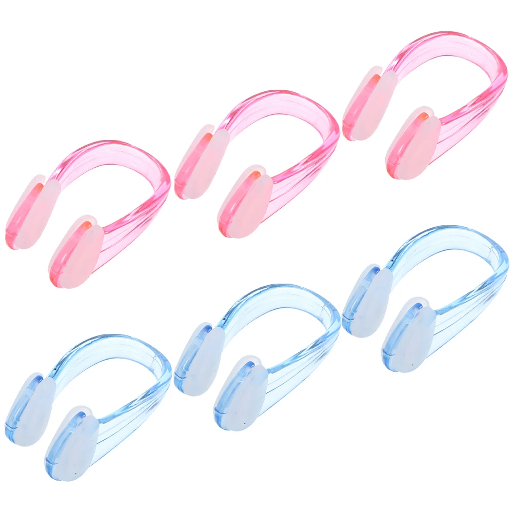 

6pcs Silicone Waterproof Clip For Swimming Non-Skid Swim Nose Plug Portable Durable For Adults Children Swimming Nose Clips