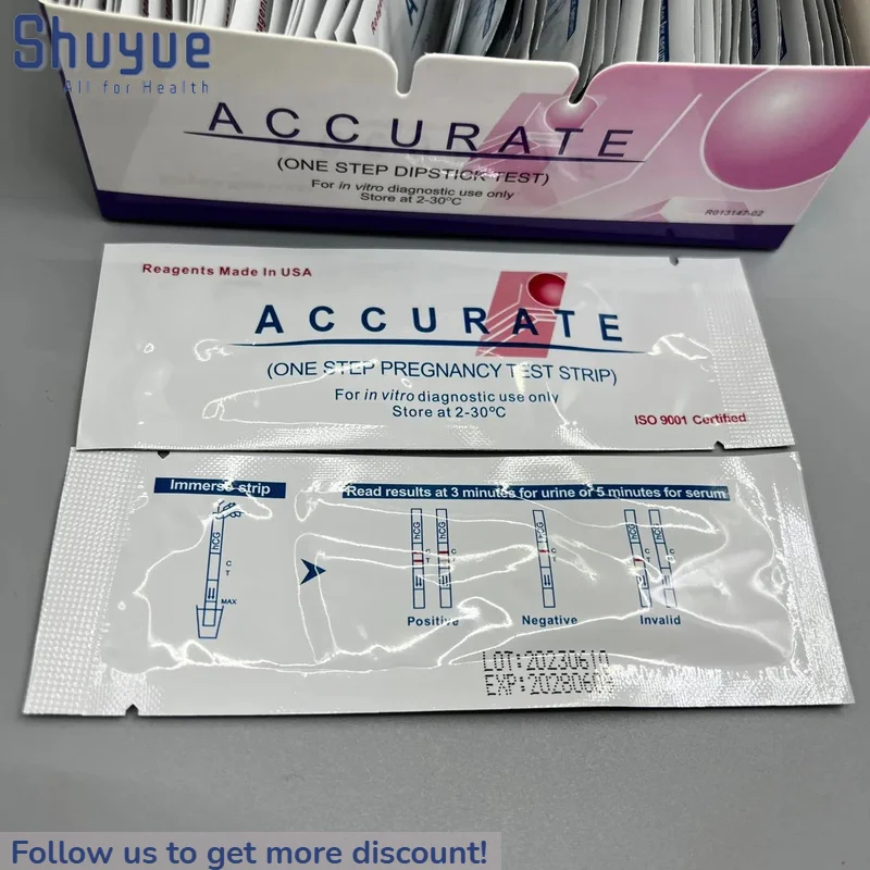 Kit de test de grossesse précoce par urgence, 50/100/200 pièces, pour usage domestique, bandelettes 