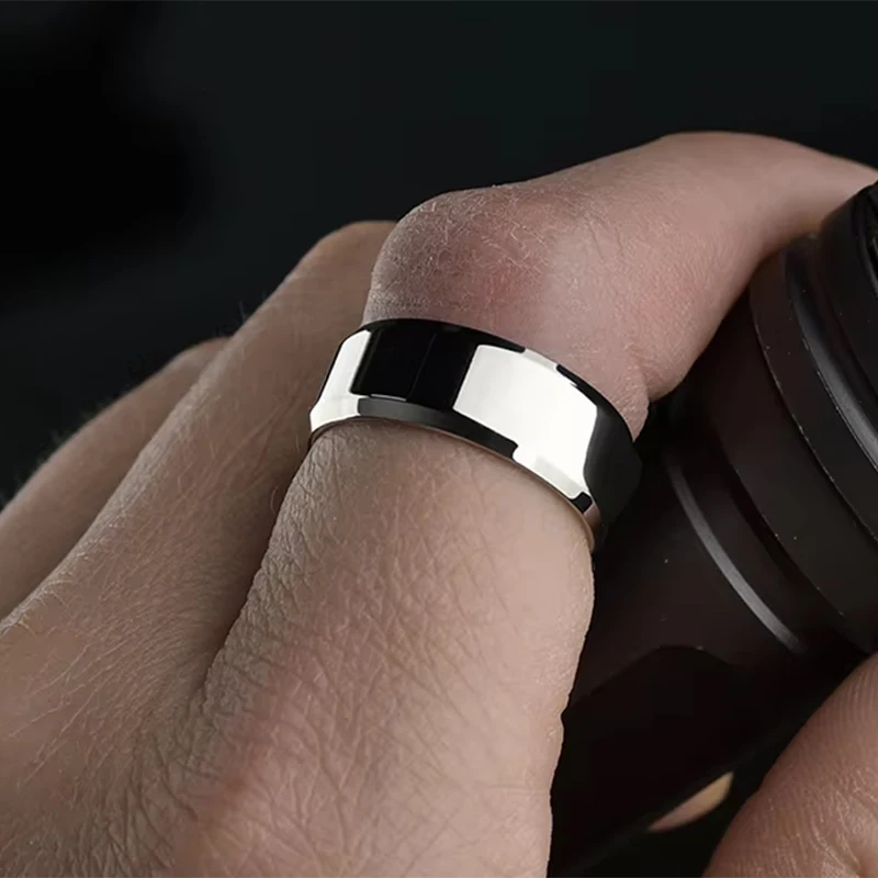 Treebud 4mm 6mm 8mm Custom Names Rings for Women Men Stainless Steel Personalized Text Logo Date Simple Ring Jewelry Gifts