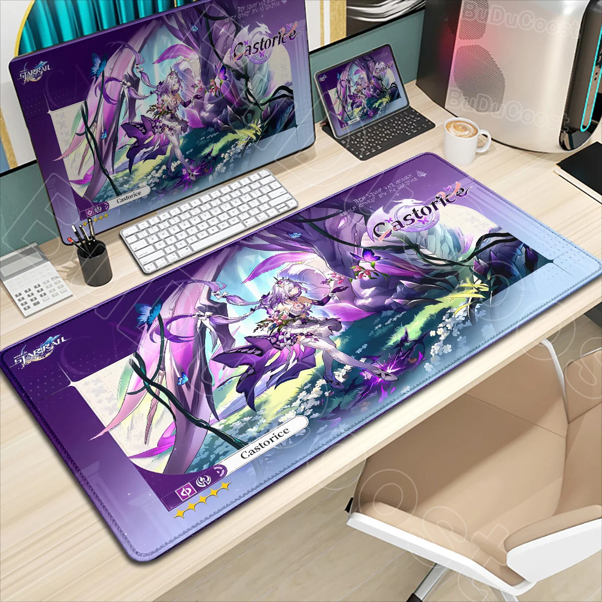 

Honkai Star Rail All Character Illustration Desk Mat Castorice Cyrene Anaxa Mouse Pad Gaming PC Non-Slip Rubber Laptop Mousepads