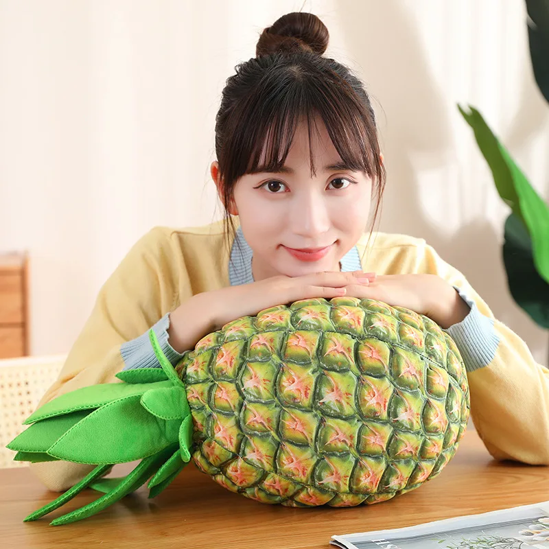 48cm Kawaii kreatywna ananasowa owocowa pluszowa zabawka słodka wypchana roślina Fruites Plushies lalka miękka poduszka dla dziewczynek prezenty dla dzieci