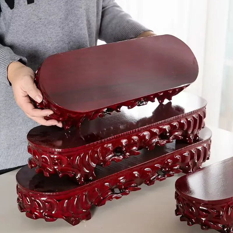 Support d'affichage en bois pour objets artisanaux, base durable pour pierres/figurines/vases, piédestal décoratif multi-tailles pour la décoration intérieure