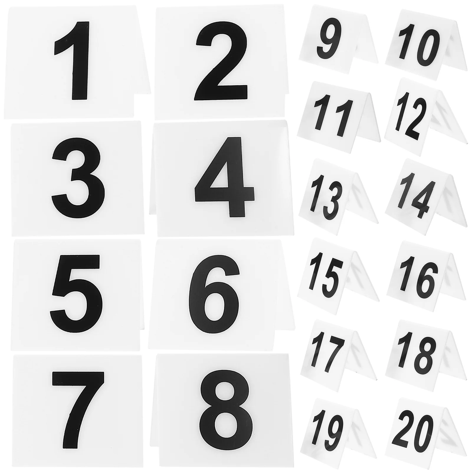 

20 Pcs Table Numbers Restaurant Plate Dining Room Decor Dinner Digital Desk White
