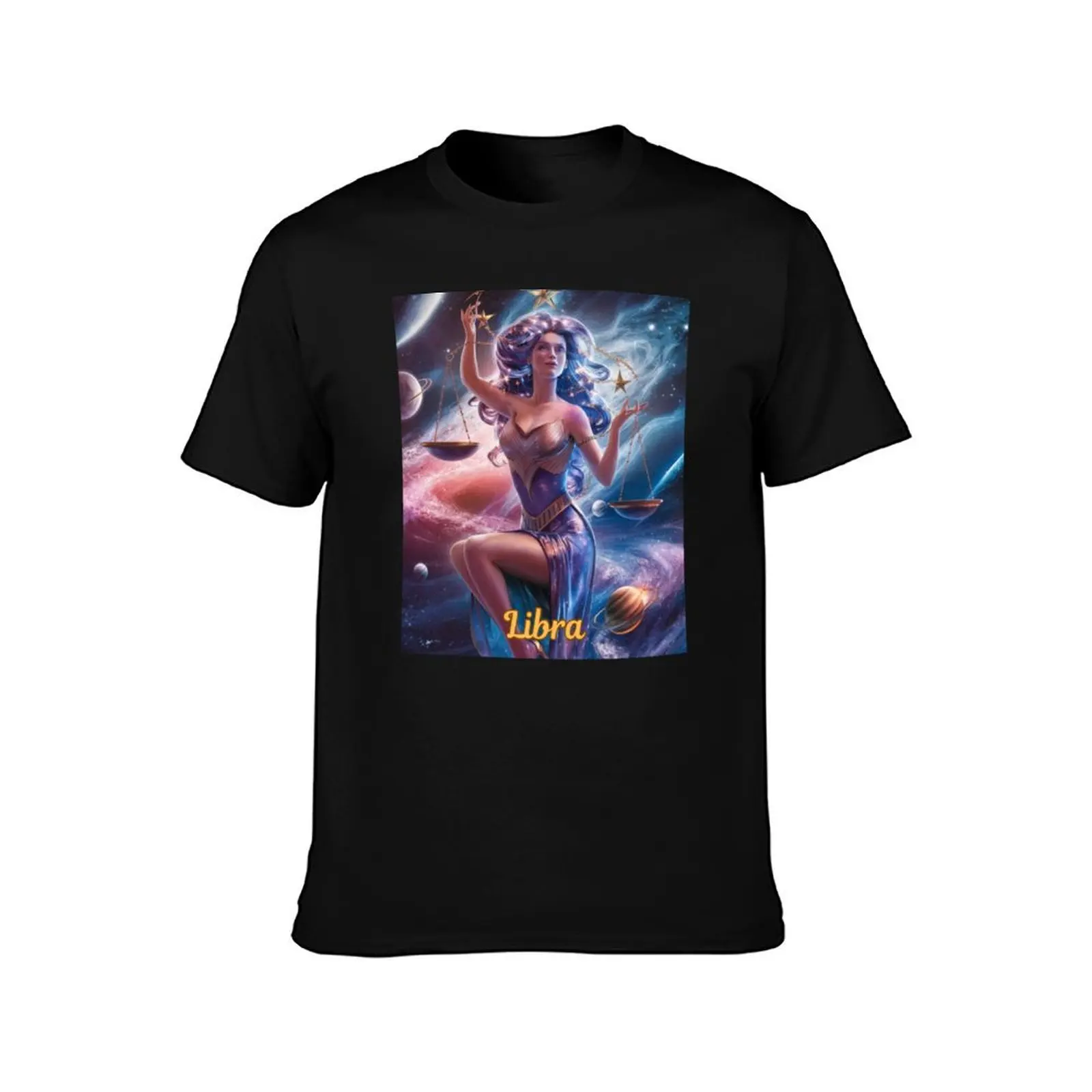Libra Zodiac, celestial goddess T-Shirt Basic Simple Casual Short Sleeve Tee T-Shirt