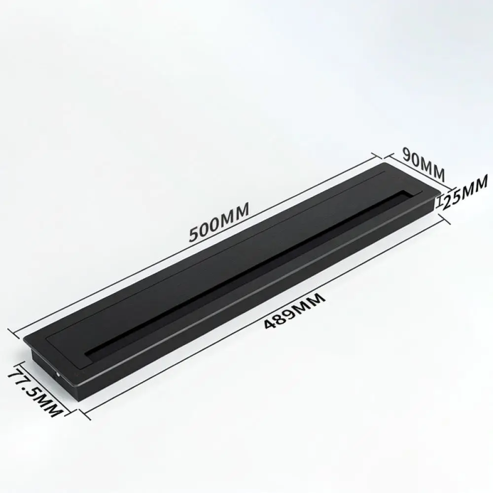 Brushed Aluminum Desktop Cable Management Box Rectangular Wire Organizer For Office Conference Table Cord Hole Cover