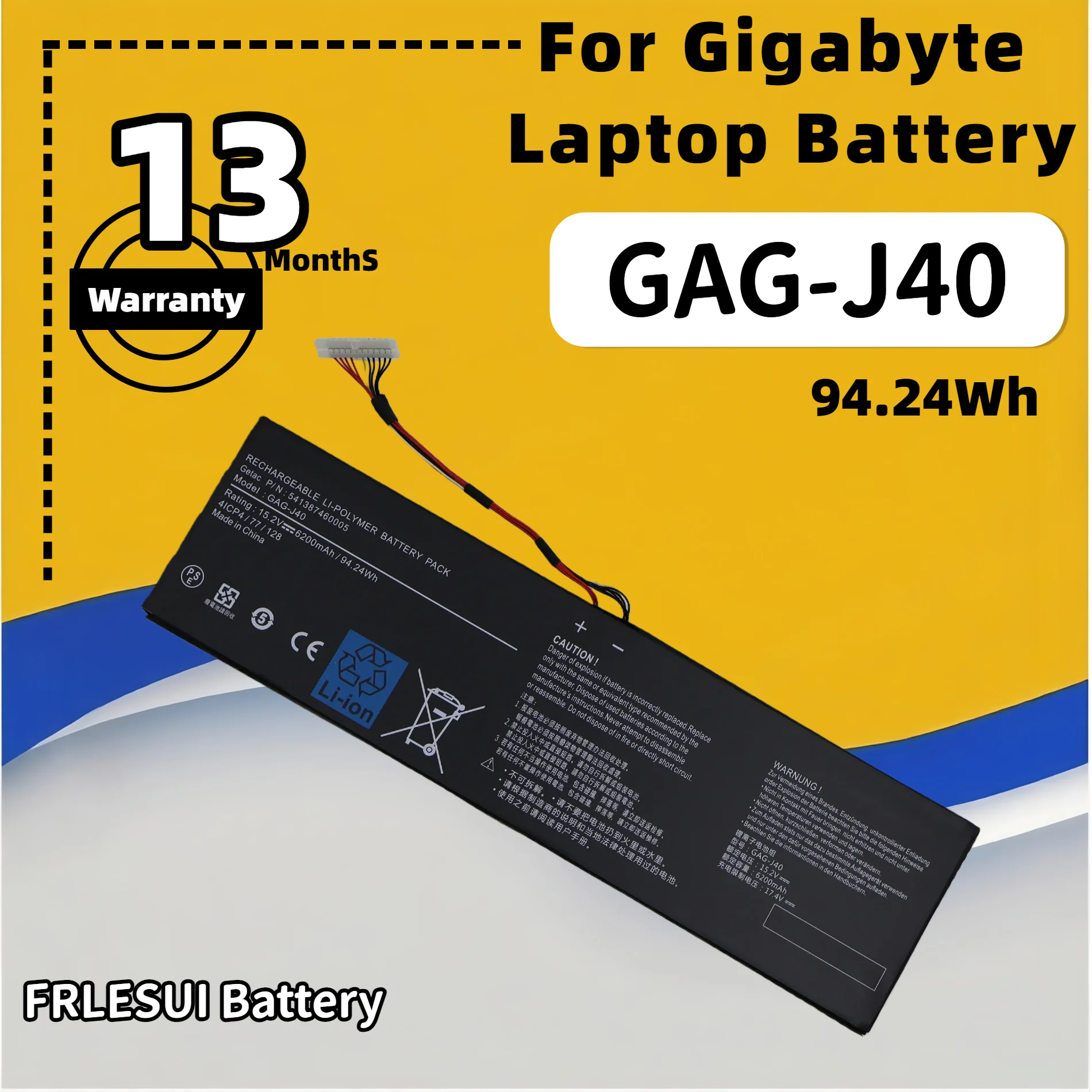 

FRLESUI for Gigabyte Aorus X7 Dt V7 V8 V6 Aero 15 14 V7 14-W-CF2 15x 15w 14-P64WV6 P64Wv7-De325Tb GAG-J40 Laptop Battery